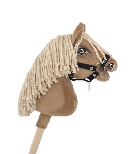 Hobby Horse A4 Pferdehalfter, befestigt, klein. Set ohne Pferd. Schwarz. von Super Hobby Horse