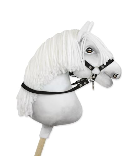 Zügel für Hobbypferd. Im Set ist kein Pferd enthalten. Schwarz. von Super Hobby Horse