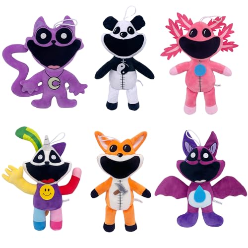 Super JAKES 6PCS Smiling Critters Plush Toy, CatNap Plush Smiling Critters Cartoon Stuff Dolls for Game Fans Favors Preferred Gifts for Kids Toddler Birthday von Super JAKES