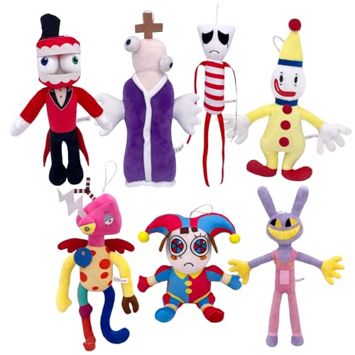 7PCS The Amazing Digital Circus Plush,Digital Circus Pomni Plush and Jax Plush,Christmas or Birthday Gifts for Boys and Girls von Super JAKES