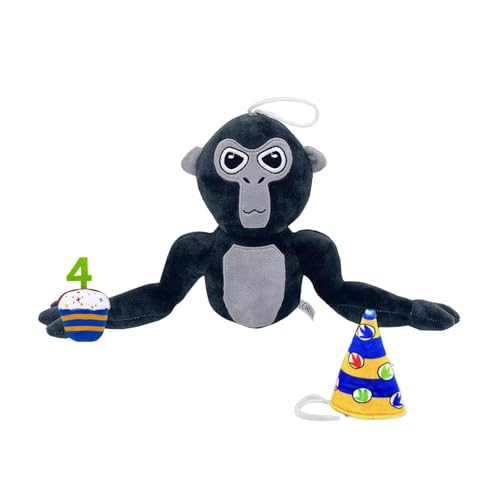 Super JAKES Gorilla Tag Plush Toy,Gorilla Tag Monkey Plush Stuffed Animal Doll for Game Lovers and Children's Gifts (Black Plush) von Super JAKES