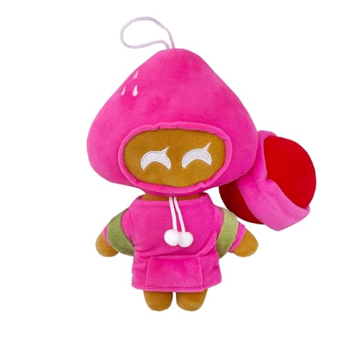 Super JAKES Shadow Milk Cookie Plush, Cookie Run Kingdom Plushies Pillow for Game Fans,Stuffed Figure Doll Birthday for Boys Girls (Strawberry) von Super JAKES