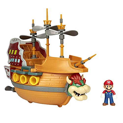 SUPER MARIO Deluxe Bowsers Luftschiff-Spielset mit Mario-Actionfigur von Super Mario