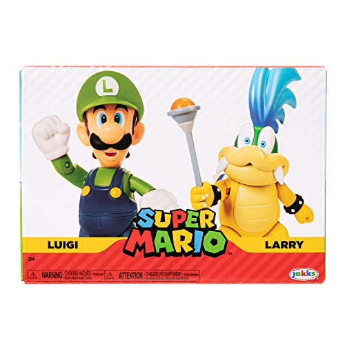 SUPER Mario 410644 2 Stück Actionfiguren, Luigi Vs. Larry Koopa von Nintendo SUPER MARIO