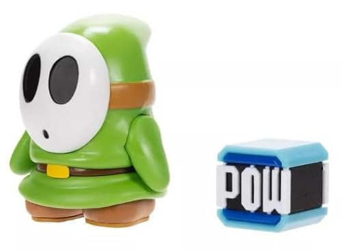 Super Mario 10,2 cm große Green Shy Guy Actionfigur mit POW-Block von Super Mario