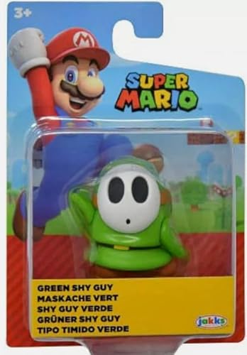 Super Mario 6,3 cm große Mini-Actionfigur | Green Shy Guy von Super Mario