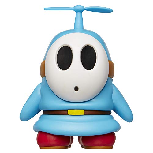 Super Mario Blue Shy Guy Sammelspielzeug Actionfigur mit Propellerzubehör, 10,2 cm von Super Mario