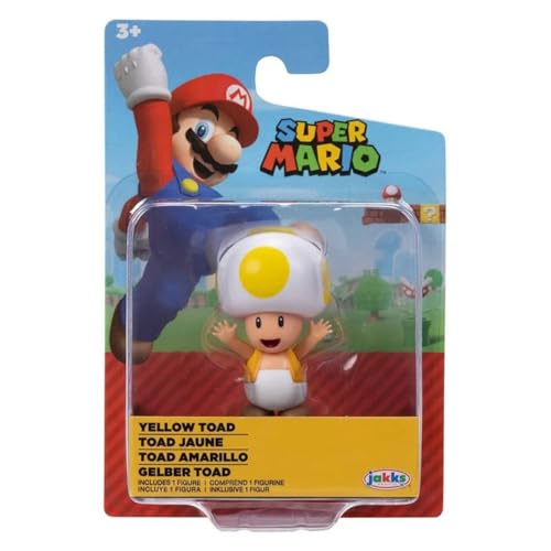 Super Mario Mini Action Figure 2.5 Inch Yellow Toad Collectible Toy von Super Mario