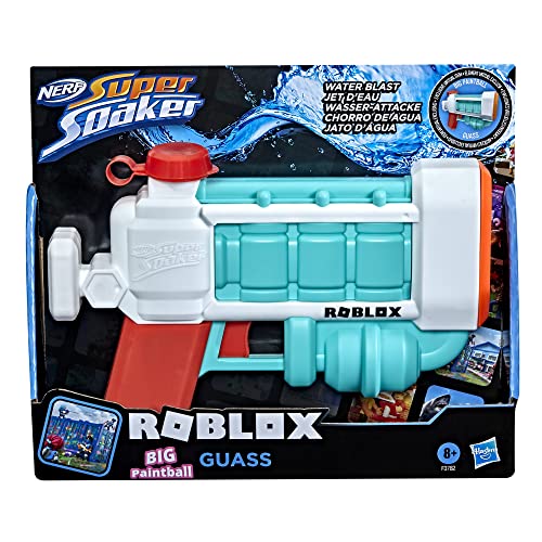 Nerf Super Soaker Roblox BIG Paintball: Guass Water Blaster, includes Code to Redeem Exclusive Virtual Item, Trigger Pull Soakage, F3782 Mehrfarbig von Super Soaker