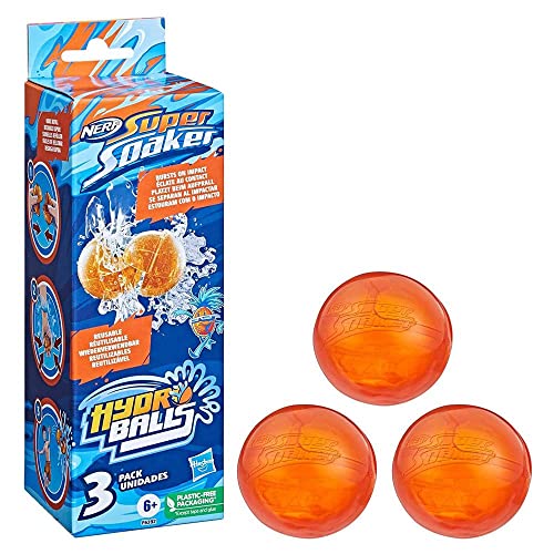 NERF Super Soaker Hydro Balls 3er-Pack, wiederverwendbar, mit Wasser befüllbare Bälle von NERF