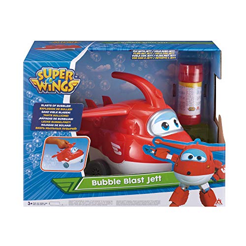 Auldey US721211 Super Wings JETT Bubble Spielfigur mit Seifenblasenfunktion, Rot, Einheitsgröße von Super Wings