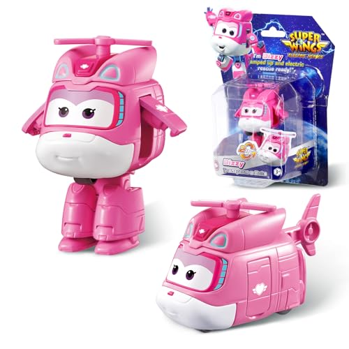 Super Wing Transformer Spielzeug Dizzy, 2 in 1 Action Figur, 5 cm großes Flugzeug-Roboter-Spielzeug, Spiel-Figur für Jungen und Mädchen ab 3 Jahren, Pink von Super Wings