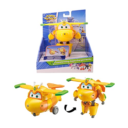 Super Wings EU740273 Bucky 5' Transforming Supercharged Character Toys for 3+ Years Old Boys Girls, Yellow von Super Wings