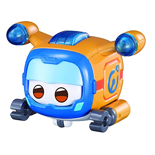 Super Wings EU750412 - Transformations-Flugzeugwelpe Super Pet Donnie, ca. 15,4 cm große Spiel-Figur für Kinder, Spielzeug-Flugzeug mit Bewegungs- und Leuchtfunktion, Gelb von Super Wings