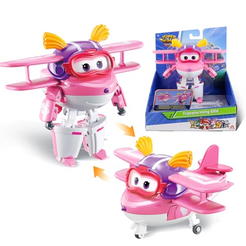 Super Wings EU770238 - Transforming Ellie, ca. 12 cm große verwandelbare Spiel-Figur, Roboter und Flugzeug, für Kinder ab 3 Jahren, Pink von Super Wings