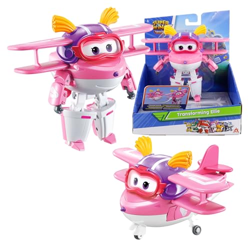 Super Wings EU770238 - Transforming Ellie, ca. 12 cm große verwandelbare Spiel-Figur, Roboter und Flugzeug, für Kinder ab 3 Jahren, Pink von Super Wings