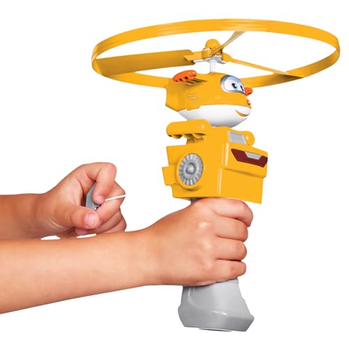 Super Wings Fliegendes Spielzeug Golden Boy für Kinder, Draußen Spaß Flying Disc Launcher Flugzeug Draußen Fliegen Spielzeug für Kinder Jungen Mädchen 3 4 5 6 7 8 Jahre alt, Gold von Super Wings