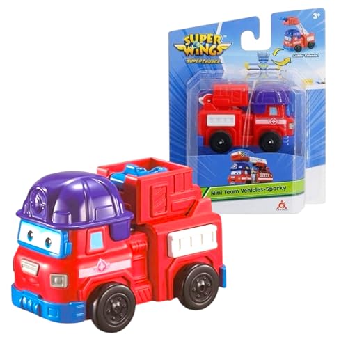 Super Wings Mini Team Fahrzeug Sparky Actionfiguren Transformer von Super Wings