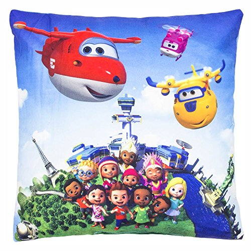 Super Wings Rundflug | Kinder Deko-Kissen 40 x 40 cm Wende-Motiv von Super Wings