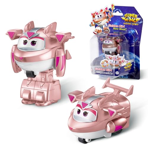 Super Wing Transformations-Flugzeug Golden Girl, 2 in 1 Action Figur, 5 cm großes Flugzeug-Roboter-Spielzeug, Transformer-Spielzeug für Jungen und Mädchen ab 3 Jahren von Super Wings