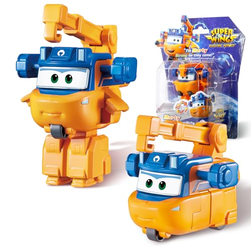 Super Wings Transformations-Flugzeug Marty, ca. 5 cm große Spiel-Figur für Kinder, Spielzeug-Flugzeug und Roboterfigur für Jungen und Mädchen ab 3 Jahren, Orange von Super Wings