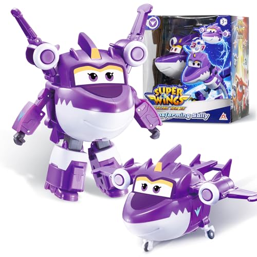 Super Wings Transformer Spielzeug Sally, 2 in 1 Action Figur, 12,7 cm großes Flugzeug-Roboter-Spielzeug, Transformer-Spielzeug für Jungen und Mädchen ab 3 Jahren von Super Wings