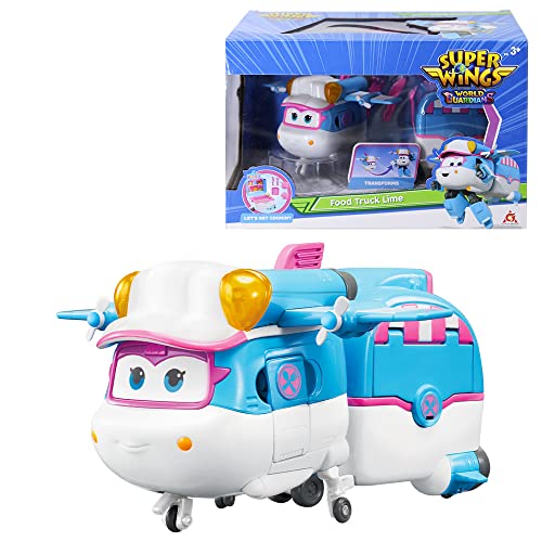 Super Wings Transformierende Lime & Food Cart Geeignet Für 3 4 5 6 7 Jahre Alte Jungen Und Mädchen, Transformtion Flugzeug Action-Figuren Für Vorschule Spielen Und Geburtstag Geschenke, 5 Zoll von Super Wings