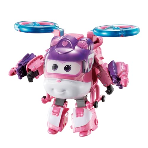 Super Wings Transformations-Flugzeug Supercharged Dizzy, ca. 12,7 cm große Spiel-Figur für Kinder, Spielzeug-Flugzeug und Roboterfigur für 3+ Jahre Alten Jungen Mädchen von Super Wings