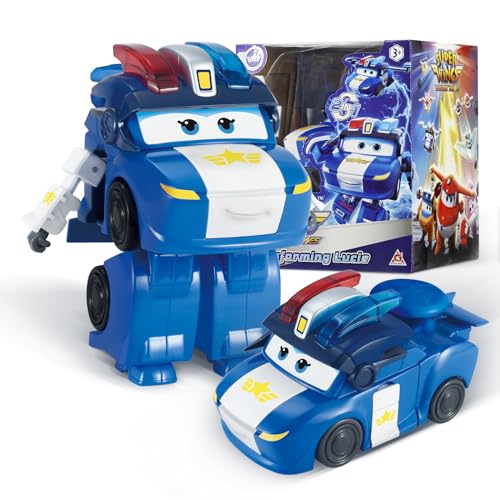 Super Wings Transformations-Flugzeug Supercharged Lucie, ca. 12,7 cm große Spiel-Figur für Kinder, Spielzeug-Flugzeug und Roboterfigur für 3+ Jahre Alten Jungen Mädchen von Super Wings