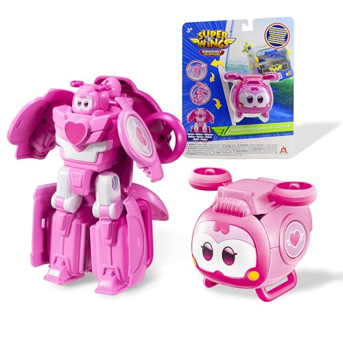 Super Wings Transformations Supercharged Dizzy Pet, ca. 6 cm große Spiel-Figur für Kinder, Spielzeug-Flugzeug und Roboterfigur für 3+ Jahre Alten Jungen Mädchen von Super Wings