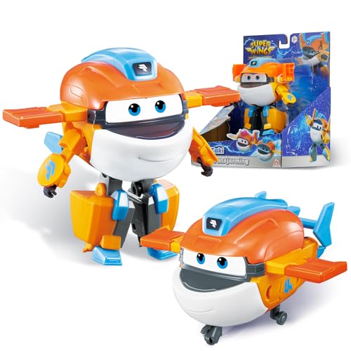 Super Wings Transformations-Flugzeug Supercharged Taki, ca. 12,7 cm große Spiel-Figur für Kinder, Spielzeug-Flugzeug und Roboterfigur für 3+ Jahre Alten Jungen Mädchen von Super Wings