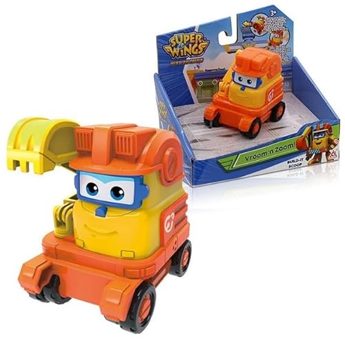 Super Wings Bagger Vroom Zoom Scoop, Orange, Klein, Unisex, 3+ Jahre, Cartoon, Kunststoff, 1 Stück von Super Wings