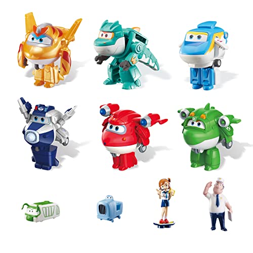 Super Wings World Airport Crew 10er-Pack mit Charakteren aus Staffel 6 der Hit-TV-Show für Kinder ab 3 Jahren von Super Wings