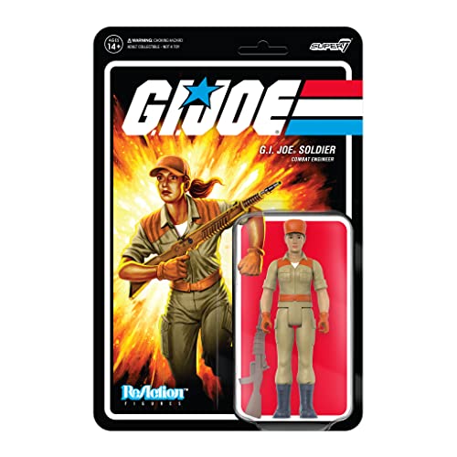 Super 7 GI Joe W3A Female Soldier Pony Rifle TAN Reaction FIG von Super7