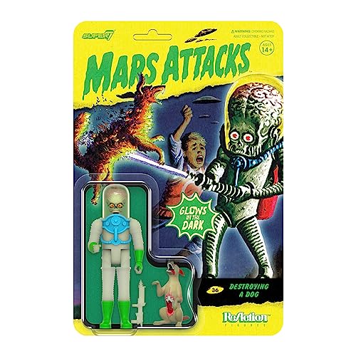 Super 7 Mars Attacks Destroying a Dog Glow Reaction Figur 9,5 cm von Super7