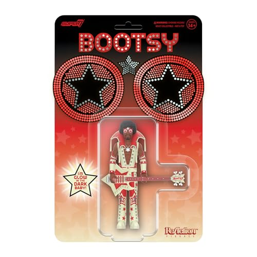 Super7 Bootsy Collins Reaktionsfiguren Wave 03 - Bootsy Collins (Glow) Actionfigur von Super7