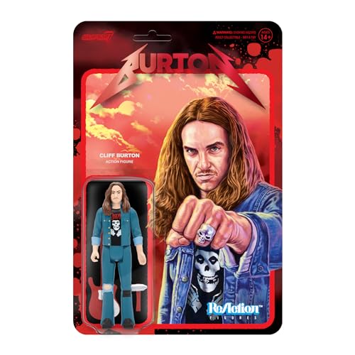 Super7 Cliff Burton Cliff 'Em All - 9,5 cm Actionfigur mit Zubehör, Heavy Metal Collectibles und Retro-Spielzeug von Super7