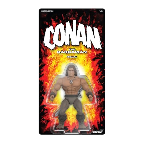 Super7 Conan The Barbarian Vintage Conan – 14 cm große Conan-Actionfigur mit Zubehör, klassische Film-Sammlerstücke und Retro-Spielzeug von Super7