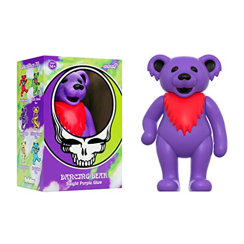 Super7 Grateful Dead Dancing Bear Glow (Haight Purple) 9,5 cm Reaktionsfigur von Super7