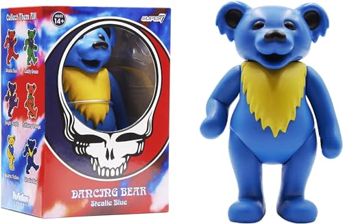 Super7 Grateful Dead Tanzender Bär - 9,5 cm Grateful Dead Actionfigur mit Peg Stand Zubehör Klassische Musik Sammlerstücke und Retro Spielzeug von Super7