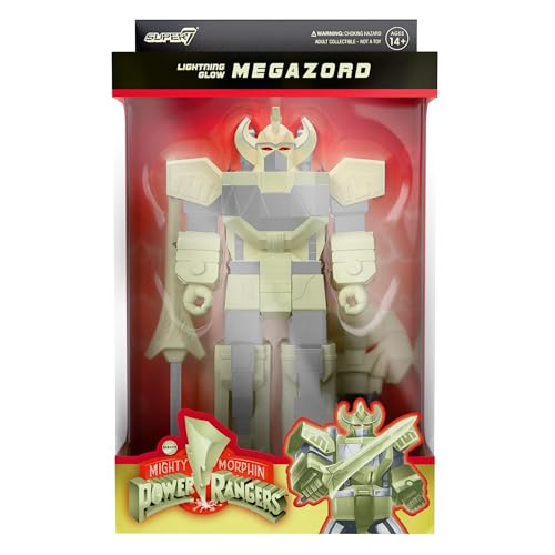 Super7 Mighty Morphin Power Rangers Reaktionsfiguren - Megazord (Lightning Glow) Actionfigur von Super7