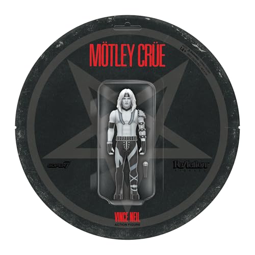 Super7 Motley Crue Reaction Figures Wave 02 - Vince Neil (Shout at The Devil - Black & White) Action Figure von Super7