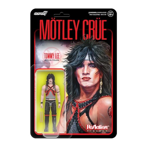 Super7 Motley Crue Tommy Lee (Shout at The Devil) – 9,5 cm große Actionfigur mit Zubehör Heavy Metal Collectibles und Retro-Spielzeug von Super7