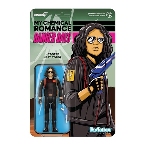 Super7 My Chemical Romance Danger Days Jet Star Ray Toro - 9,5 cm My Chemical Romance Actionfigur mit Ray Gun Zubehör, Klassische Musik-Sammlerstücke und Retro-Spielzeug von Super7