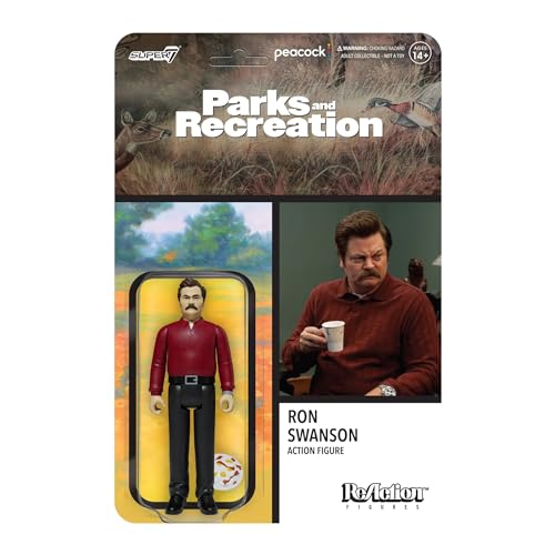 Super7 Parks and Recreation Ron Swanson - 9,5 cm große Parks and Rec Actionfigur mit Zubehör, Klassische TV-Show-Sammlerstücke und Popkultur-Spielzeug von Super7