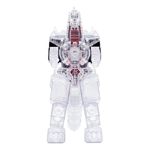 Super7 Super Cyborg Mighty Morphin Power Rangers Dragonzord (transparent) – 27,9 cm große Power Rangers Actionfigur, Klassische TV-Show-Sammlerstücke und Retro-Spielzeug von Super7