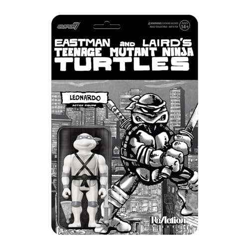 Super7 Teenage Mutant Ninja Turtles Reaktionsfigur Wave 9 - Leonardo (Comic Greyscale) Actionfigur von Super7