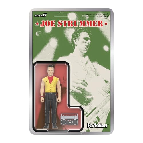 Super7 The Clash Joe Strummer - 9,5 cm The Clash Actionfigur mit Zubehör, klassische Musik-Sammlerstücke und Retro-Spielzeug von Super7