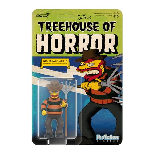 Super7 The Simpsons Treehouse of Horror Nightmare Willie - 9,5 cm The Simpsons Actionfigur mit Zubehör, klassische TV-Show-Sammlerstücke und Retro-Spielzeug von Super7