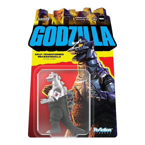 Super7 Toho Godzilla Halbtransformierte Mechagodzilla – 9,5 cm große Toho Godzilla Actionfigur, Klassische Film-Sammlerstücke und Retro-Spielzeug von Super7